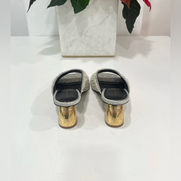 DRIES VAN NOTEN
Pearly Beaded Mule Sandals In Silver - Picture 5 of 8